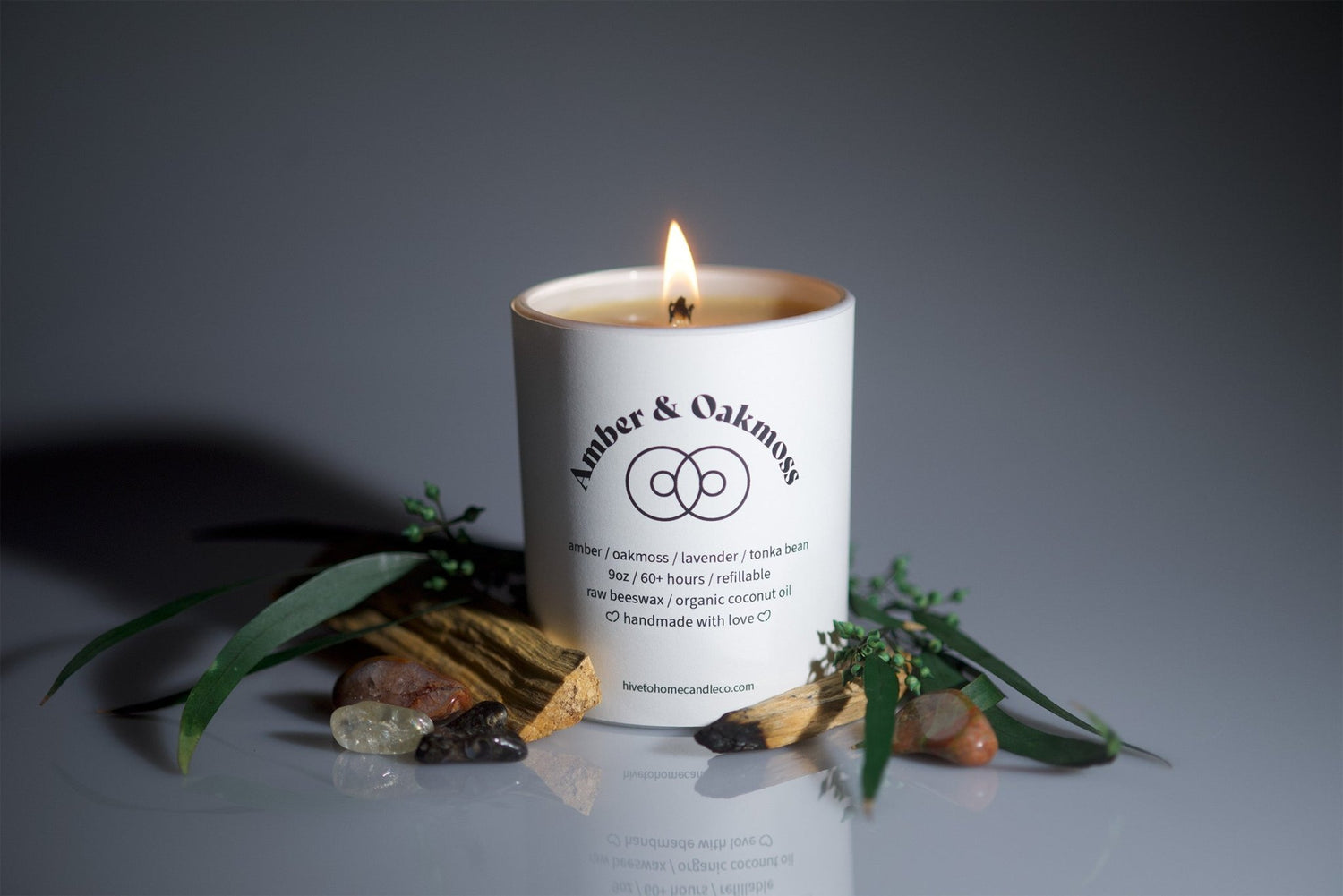 Amber & Oakmoss Scented Beeswax Candle Collection, Hive To Home Candle Co,