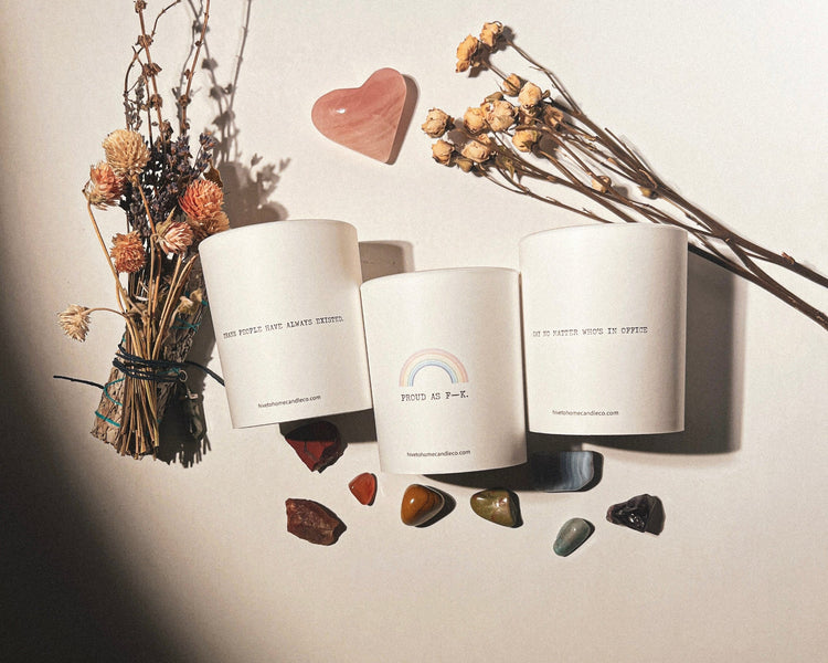 Gay pride candle set