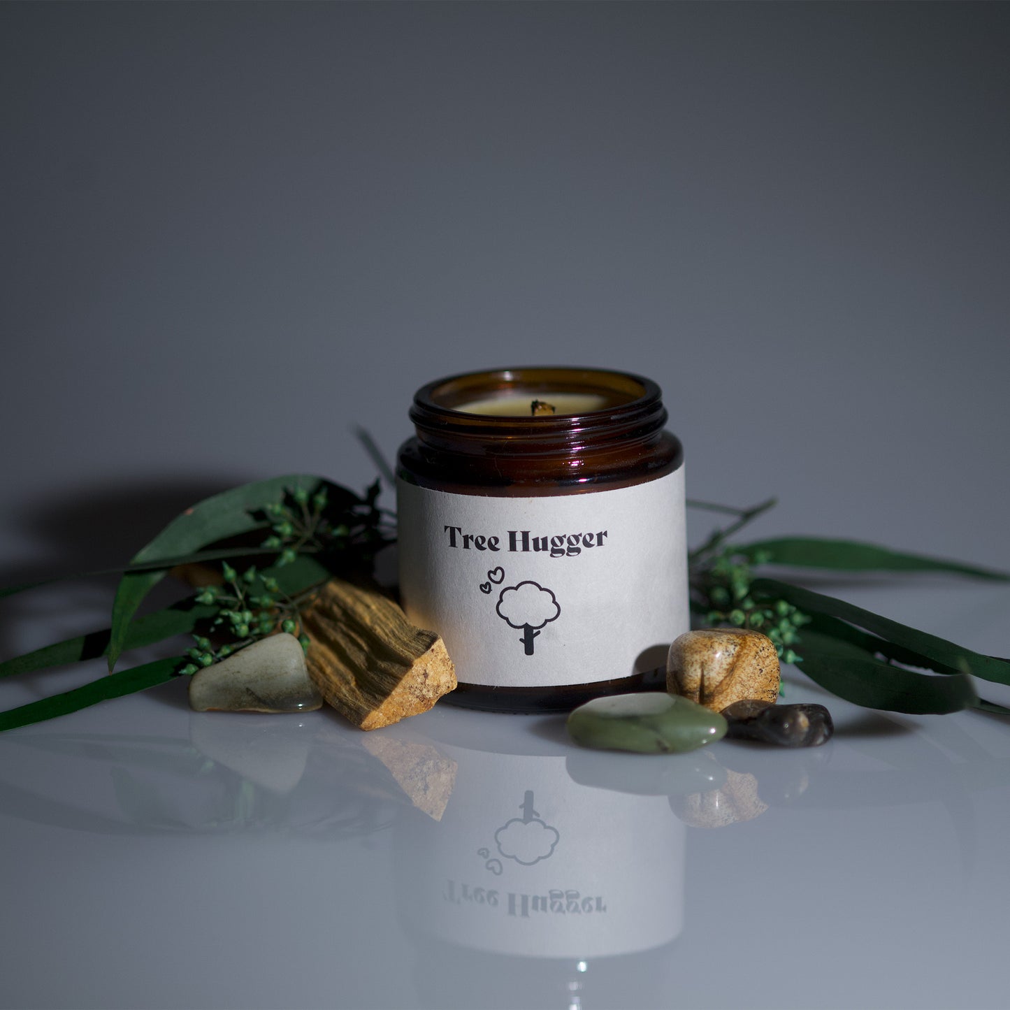 Pine and cedar scented beeswax candle.