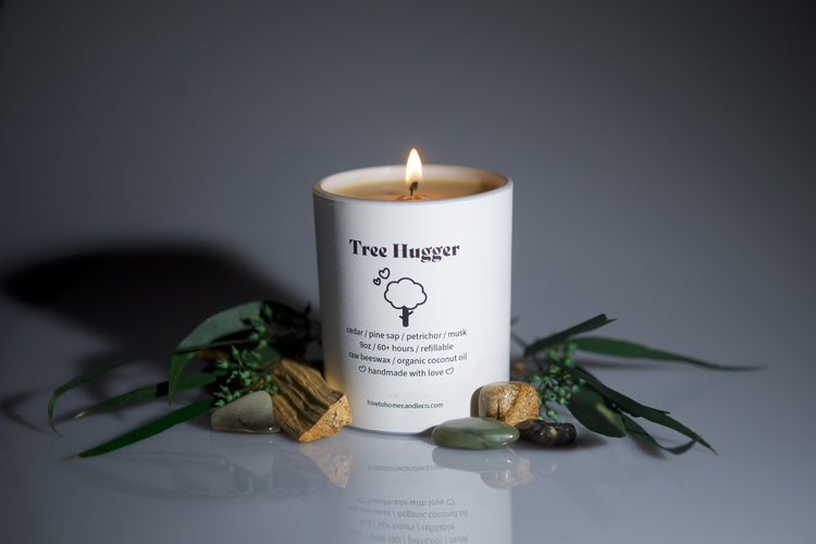 Tree Hugger Pine & Cedar Scented Beeswax Candle Collection, Hive To Home Candle Co