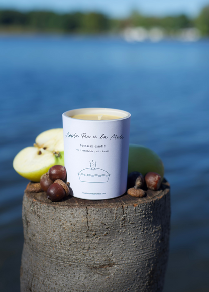 Refillable Beeswax Candle Apple Pie Ala Mode fall scent.