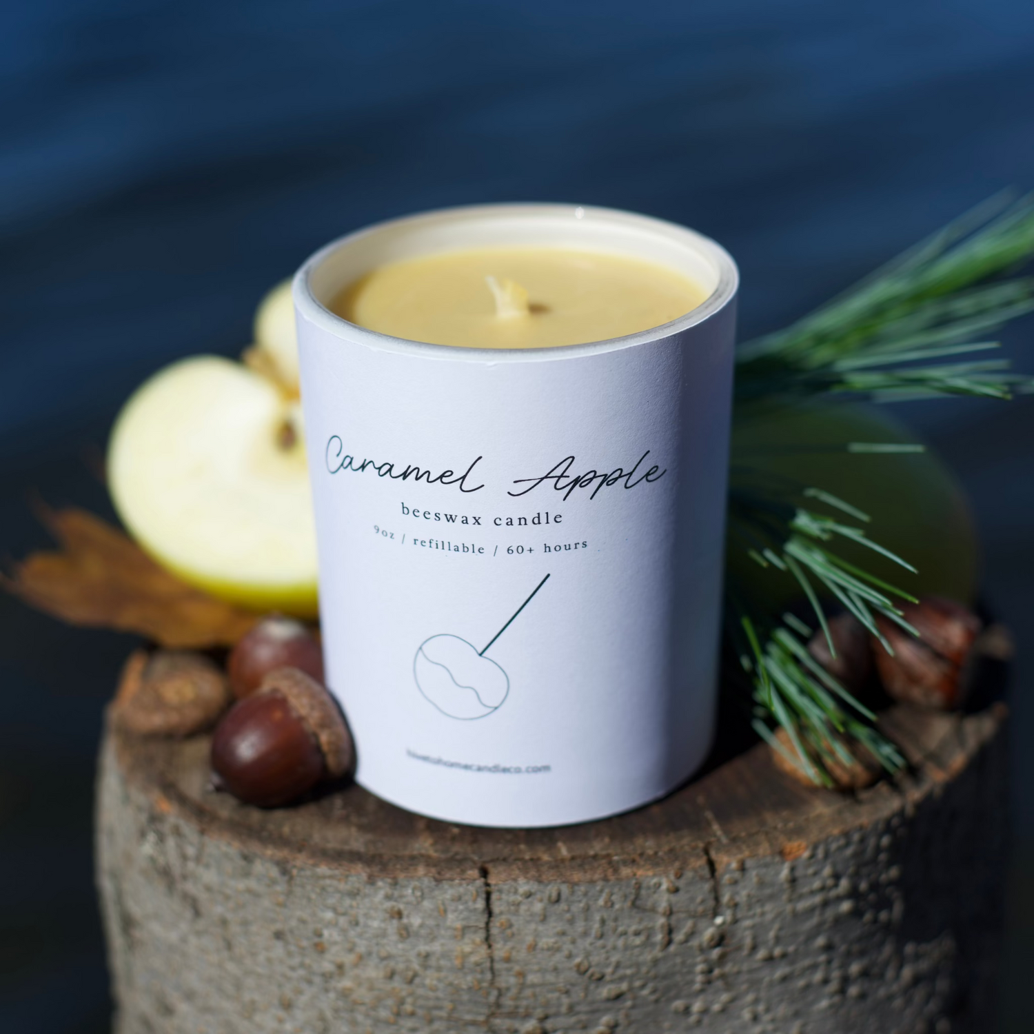 Caramel Apple Fall Scented Beeswax Candle From Hive To Home Candle Co