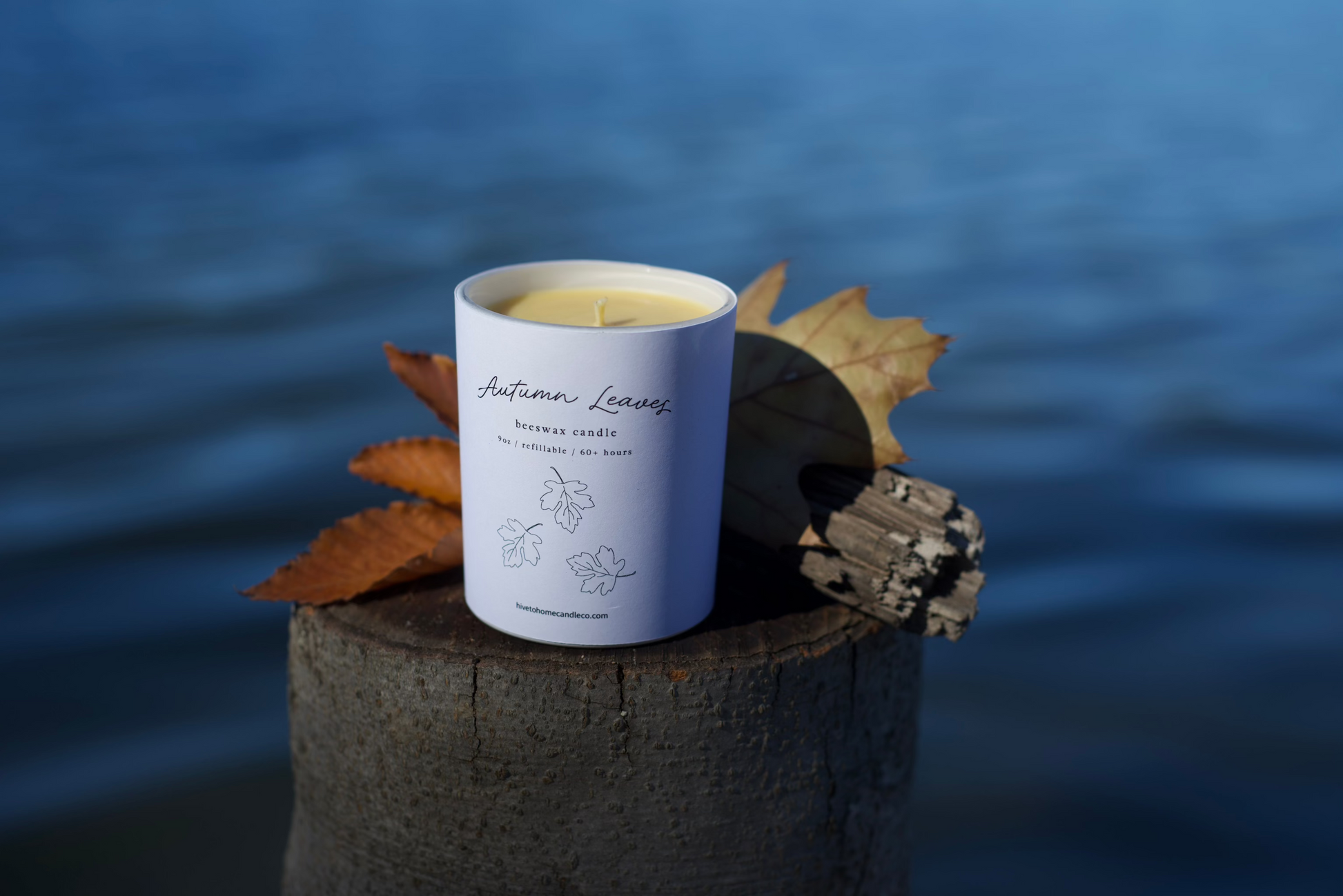 Autumn Leaves Fall Scented Beeswax Candle from Hive To Home Candle Co 3:2 Aspect Ratio