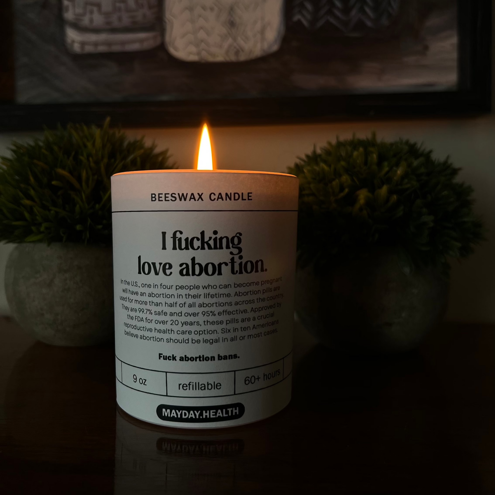 I fucking love abortion candle burning. Mayday Health and Hive To Home Candle Co Beeswax Candle