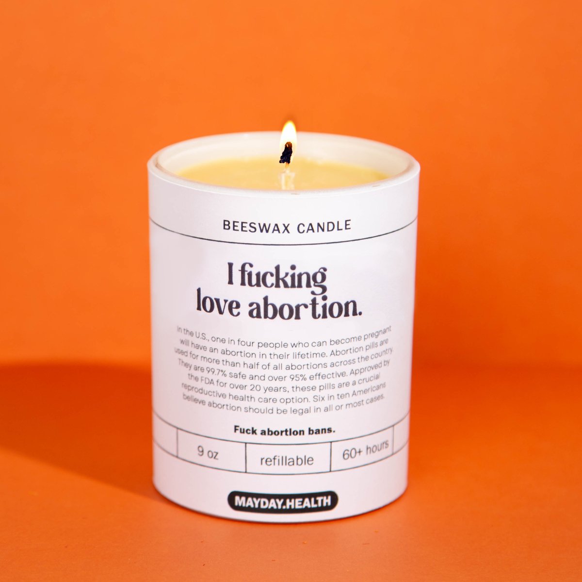 Burning fall candle I love abortion