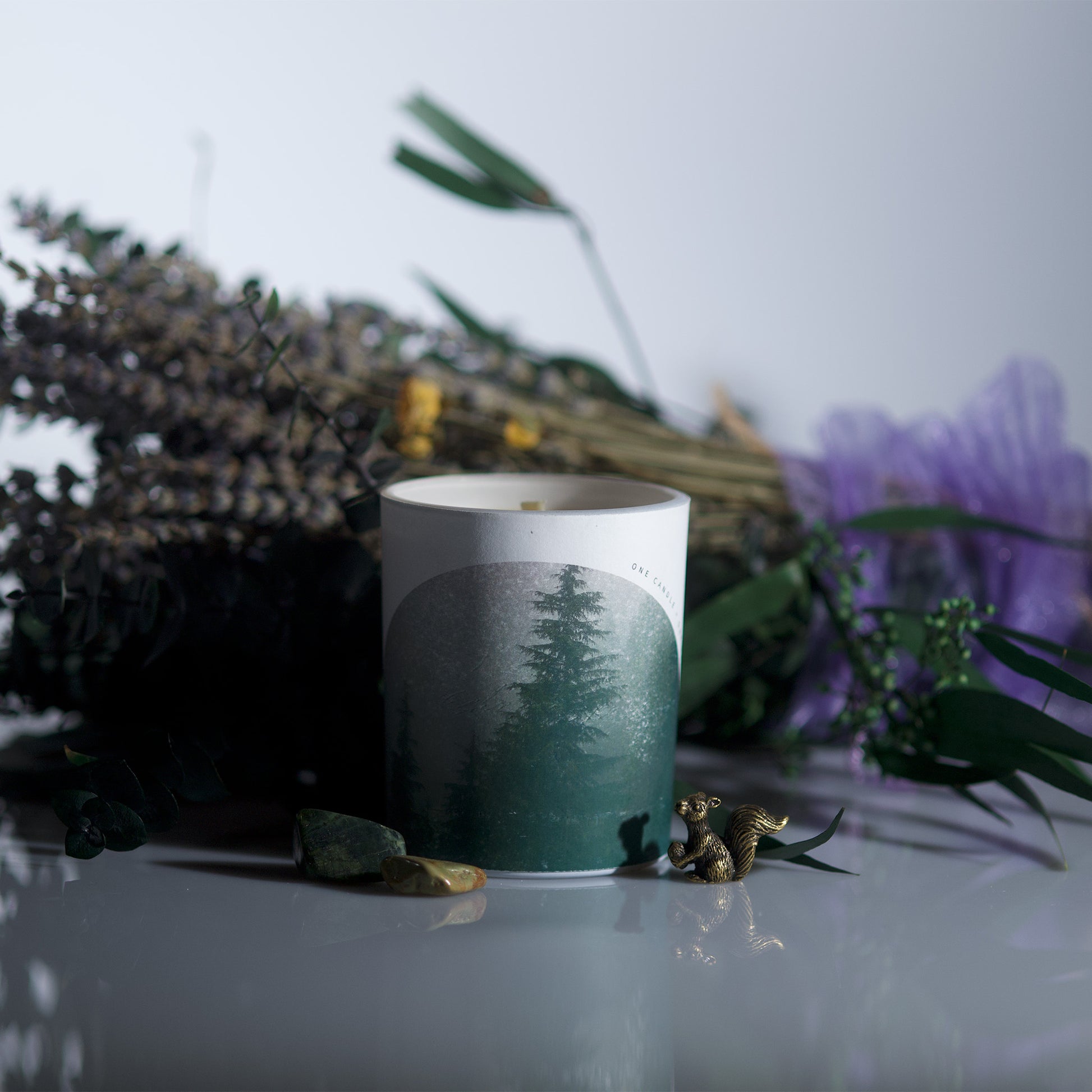 Cypress & Cedar or Amber & Oakmoss Scented Beeswax Candle