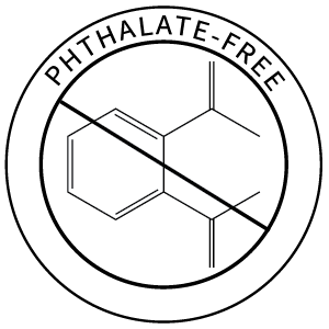 Phthalate-free symbol with chemical structure diagram. Non-Toxic Candles.