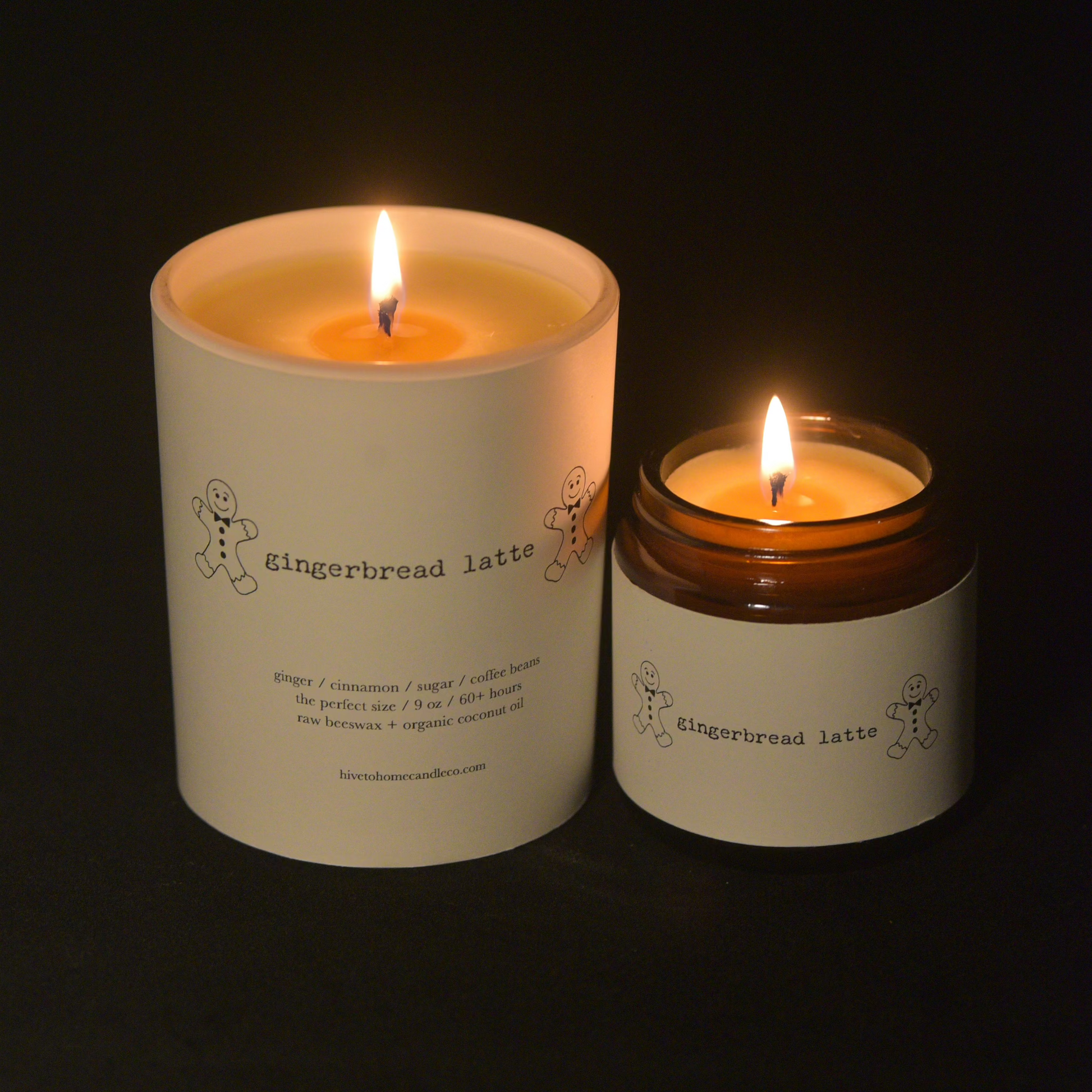 gingerbread man scented candle collection from Hive To Home Candle Co