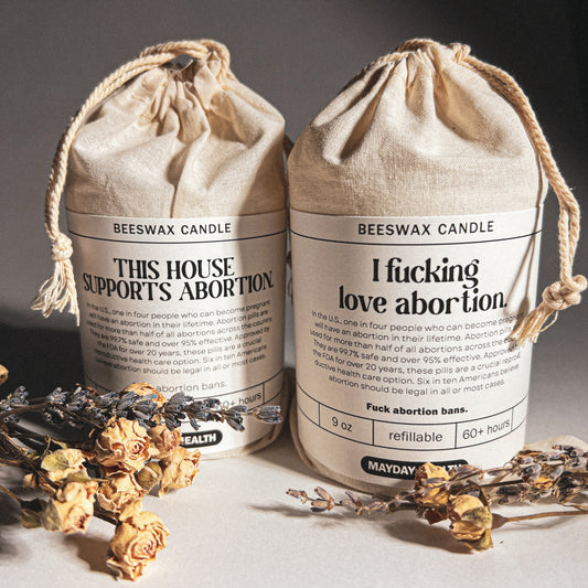 Women's rights candle bundle Mayday Health partnership outer packaging image.