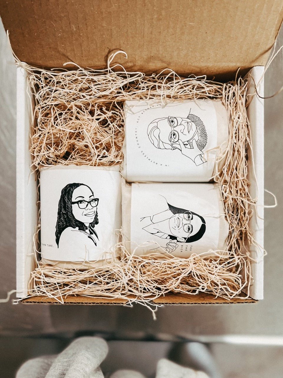 Feminist Powerful Women Kentanji Brown its about damn time Candle outer packaging image