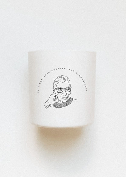 Feminist Powerful Women Ruth Bader Ginsburg, RBG, perfect candle. Refillable Scented beeswax candle